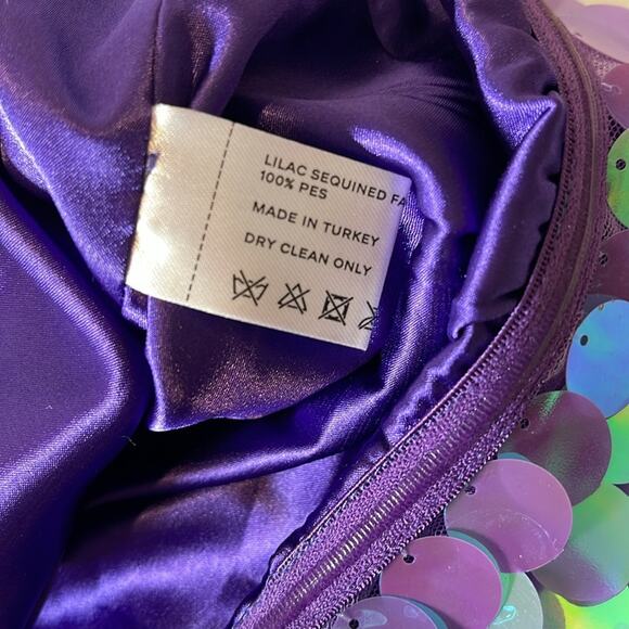 The New Arrivals by Ilkyaz Ozel Dione Sequin Strapless Lilac Crop Top Size 2 - Picture 9 of 9